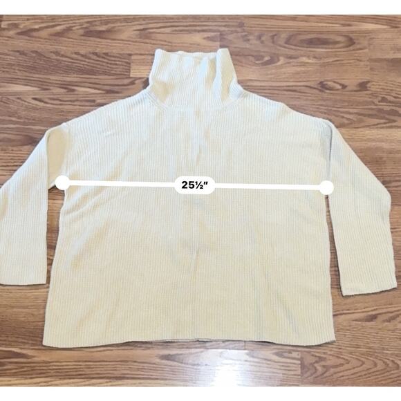 Eileen Fisher yellow Turtleneck Boxy sweater Top size M - Picture 3 of 10